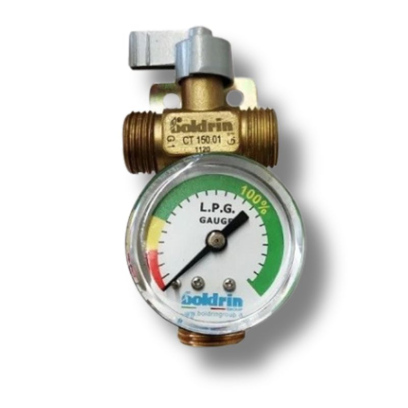 Boldrin rubinetto selezione 2 bombole con indicatore vista frontale
