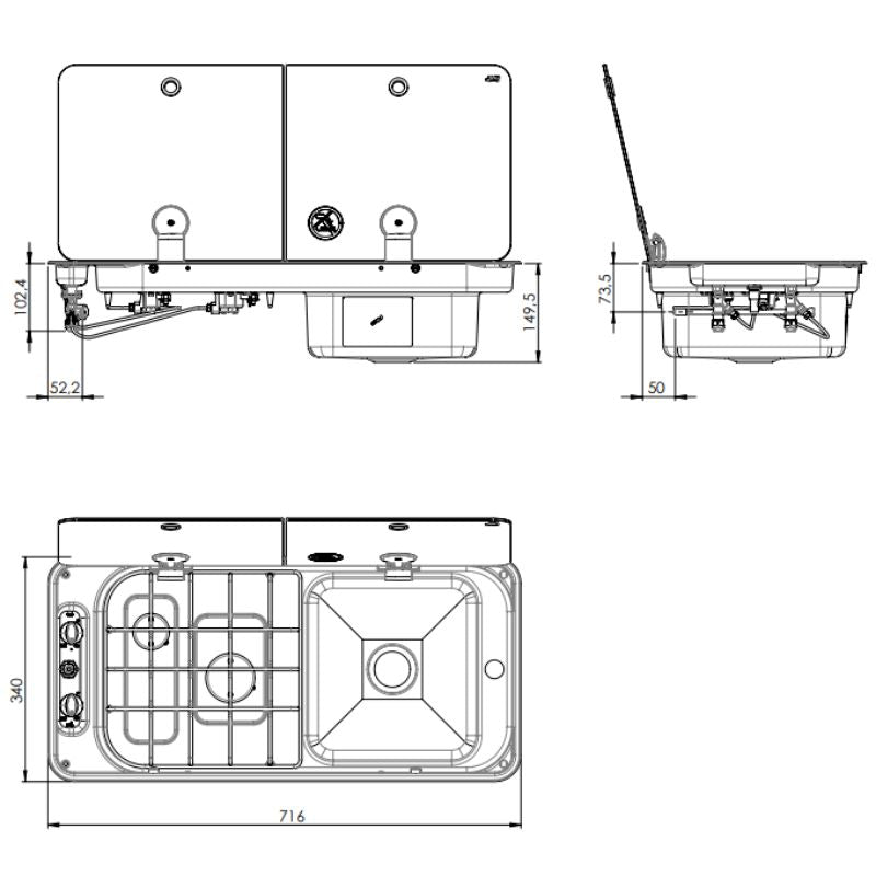 CAN FL1401 - FL1402 disegno tecnico misure