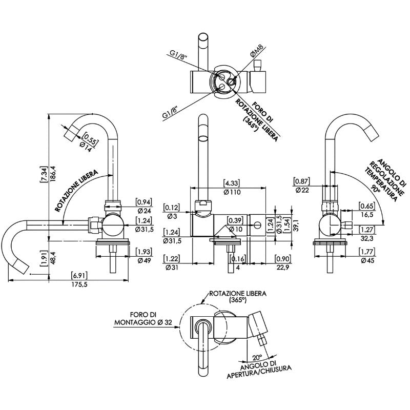 CAN RB1853 disegno tecnico misure