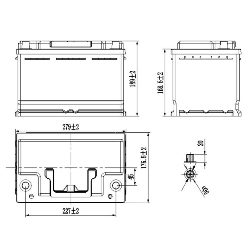 CARBEST LI100BH6 disegno tecnico misure
