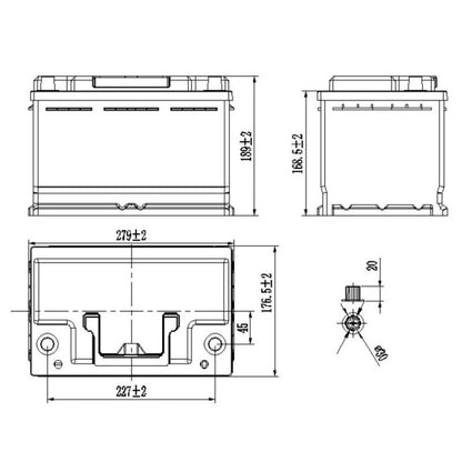 CARBEST LI100BH6 disegno tecnico misure