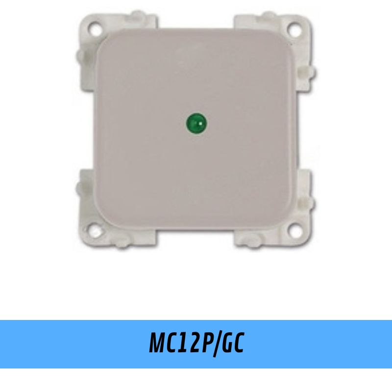 CBE MC12PGC interruttore 12V con LED grigio chiaro