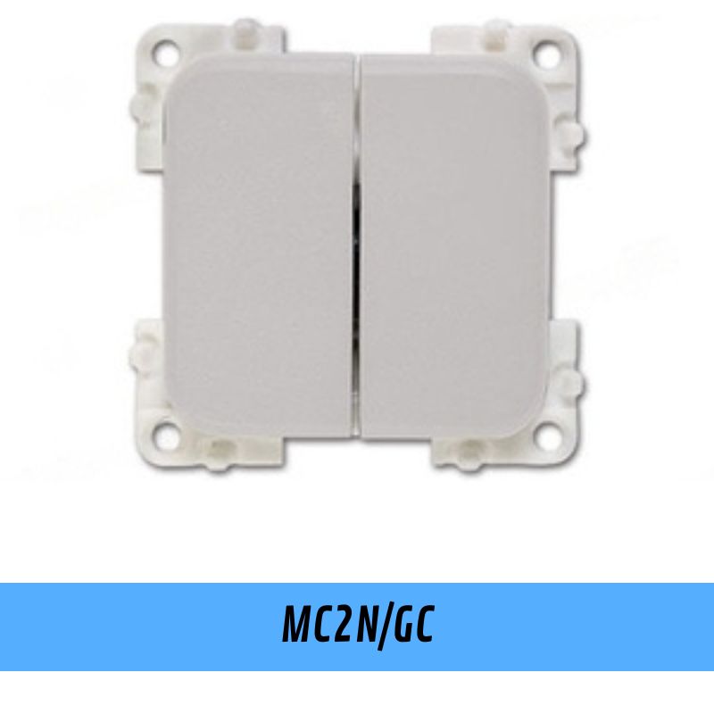 CBE MC2NGC doppio interruttore unipolare grigio chiaro