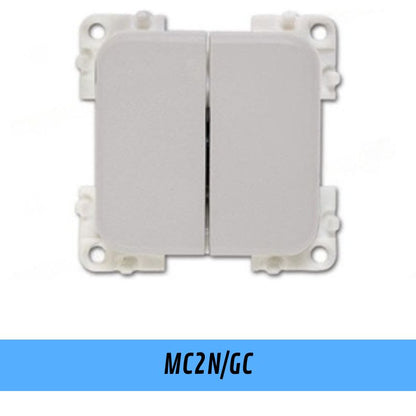 CBE MC2NGC doppio interruttore unipolare grigio chiaro