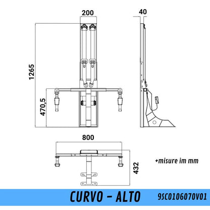 CTA Smart Kit puntone curvo alto attacco cintura 1.265mm seduta 470,5mm