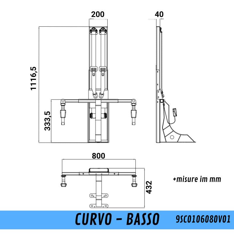 CTA Smart Kit puntone curvo basso attacco cintura 1.116,5mm seduta 333,5mm