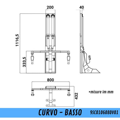 CTA Smart Kit puntone curvo basso attacco cintura 1.116,5mm seduta 333,5mm