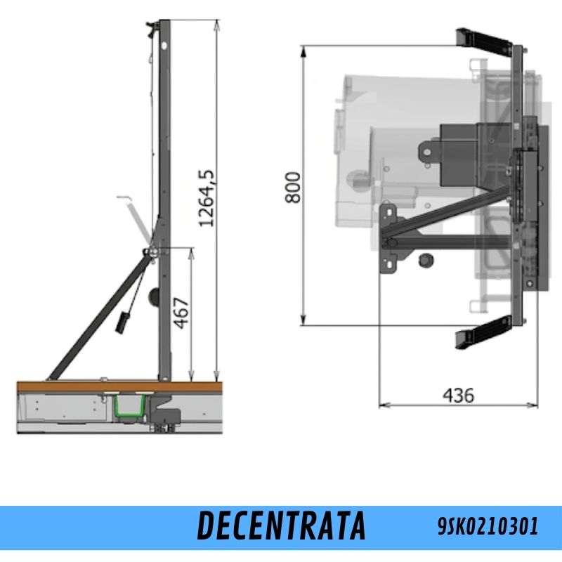 CTA Smart Kit puntone decentrato attacco cintura 1.264,5mm seduta 467mm