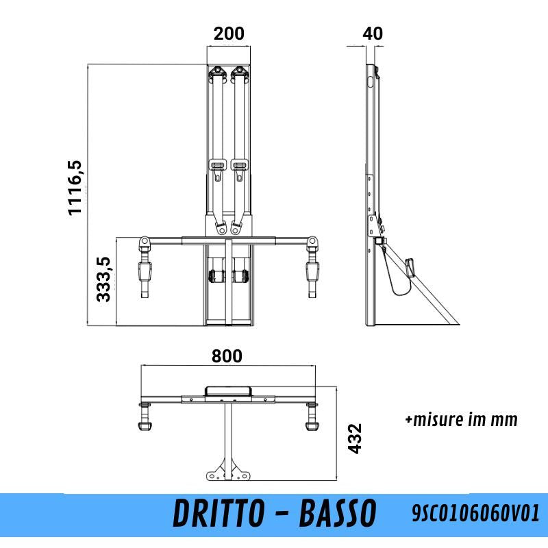 CTA Smart Kit puntone dritto basso attacco cintura 1.116,5mm seduta 333,5mm