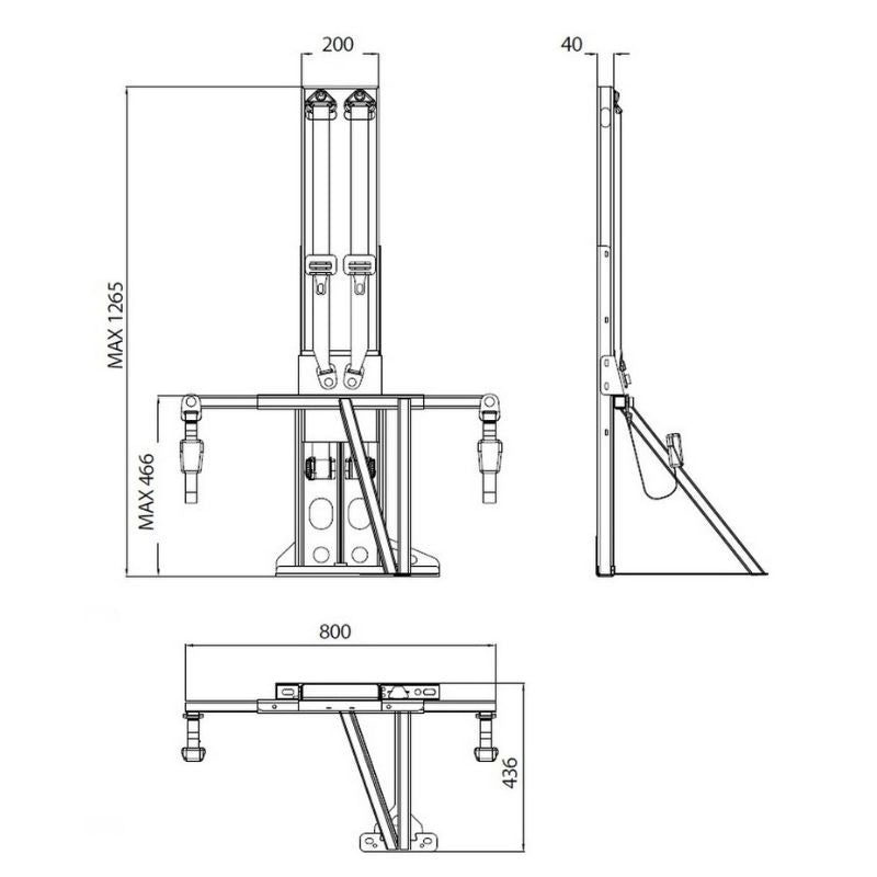 CTA Smart Kit struttura disassata alta disegno tecnico misure