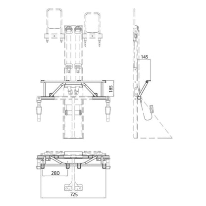 CTA barra Isofix per Smart Kits disegno tecnico misure
