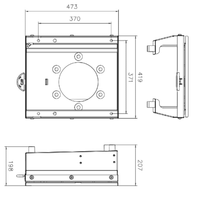 CTA piastra girevole sedile per minivan PSA con seduta disegno tecnico misure