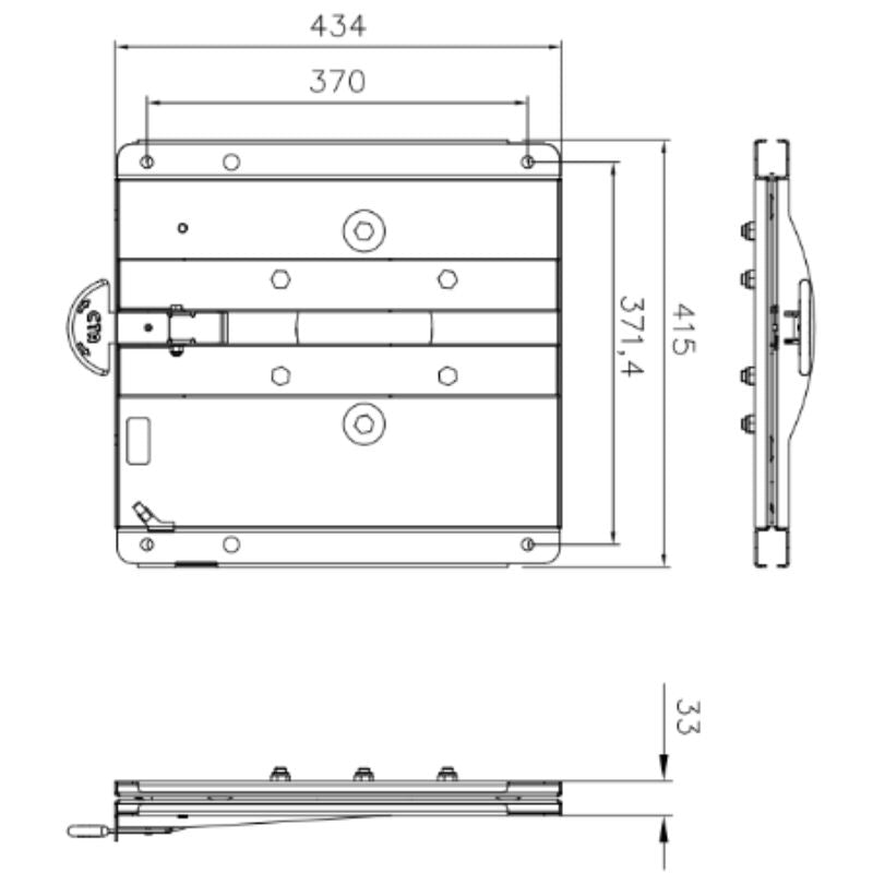 CTA piastra girevole sedile per minivan PSA disegno tecnico misure