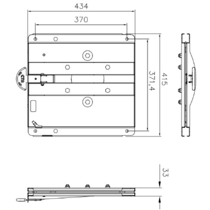 CTA piastra girevole sedile per minivan PSA disegno tecnico misure