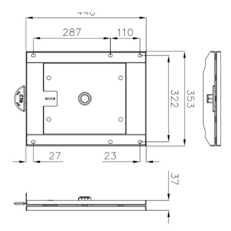 CTA piastra girevole sedili cabina Iveco Daily dal 2014 disegno tecnico misure