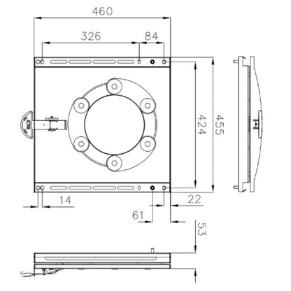 CTA piastra girevole sedili cabina Sprinter e Crafter 06-17 disegno tecnico misure