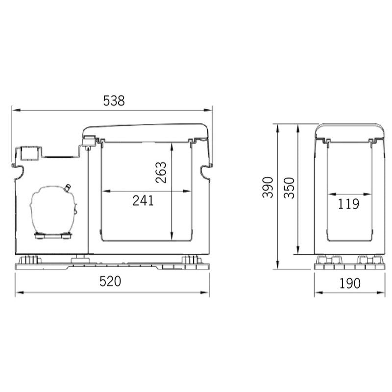 Carbest CabCooler 8 disegno tecnico misure