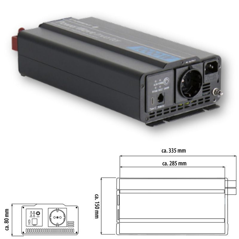 Carbest PowerWave 1000W disegno tecnico misure