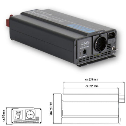 Carbest PowerWave 1000W disegno tecnico misure