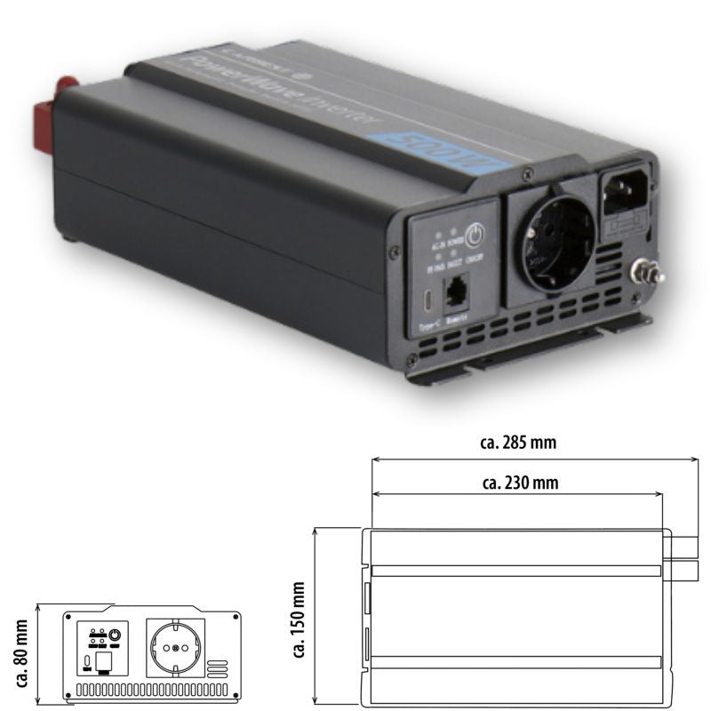 Carbest PowerWave 500W disegno tecnico misure