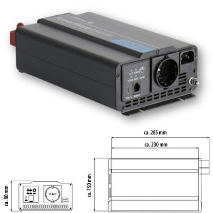 Carbest PowerWave 500W disegno tecnico misure