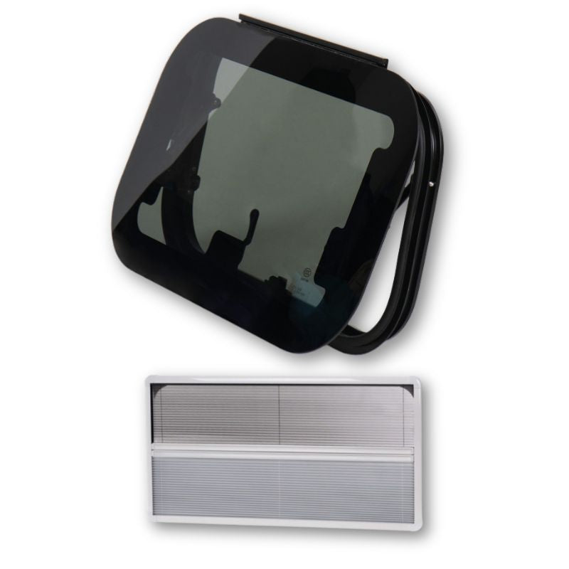 Carbest  RW Eco finestre a compasso in vetro con oscurante bianco