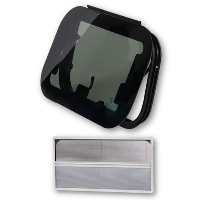 Carbest  RW Eco finestre a compasso in vetro con oscurante bianco
