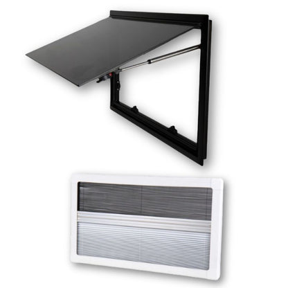 Carbest RW Style finestre a compasso con oscurante bianco