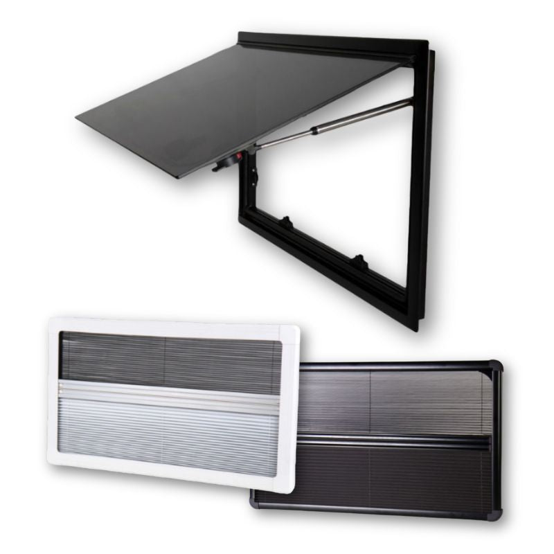 Carbest RW Style finestre a compasso con oscurante bianco o nero