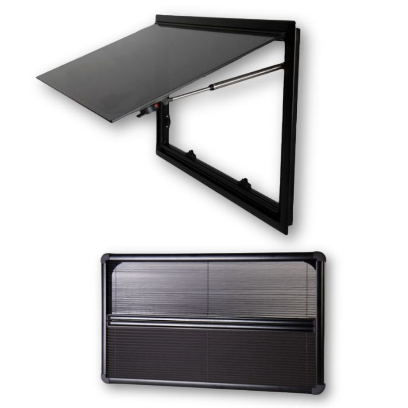 Carbest RW Style finestre a compasso con oscurante nero