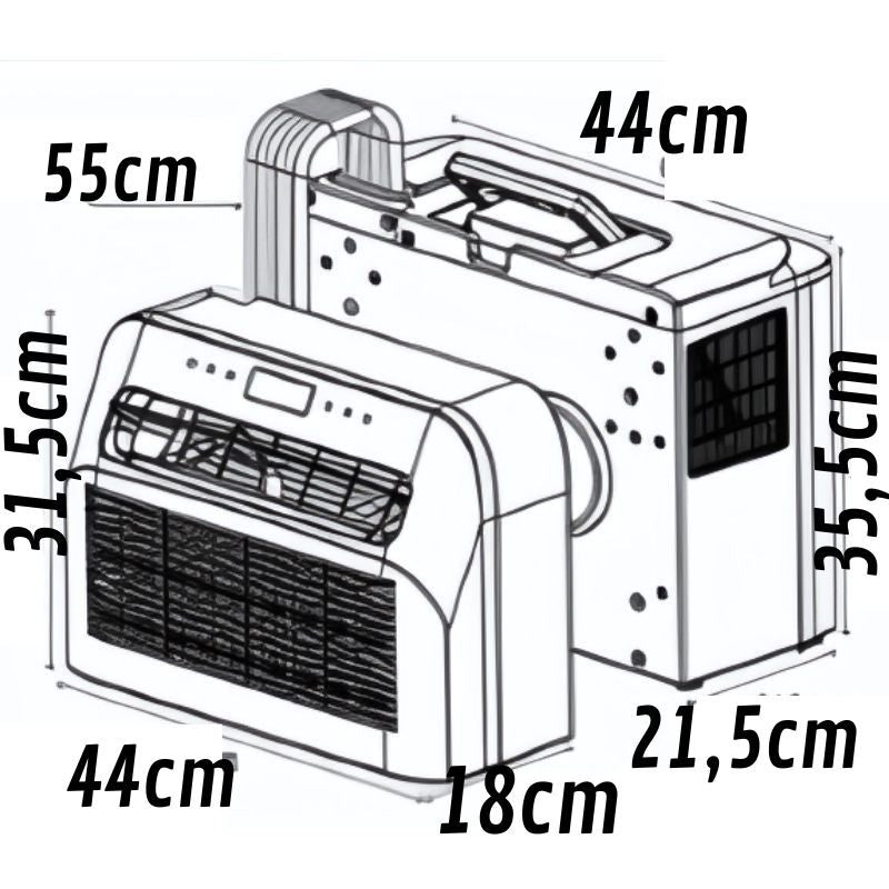 Carbest condizionatore 220V da finestra disegno tecnico misure