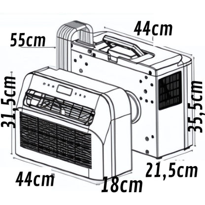 Carbest condizionatore 220V da finestra disegno tecnico misure