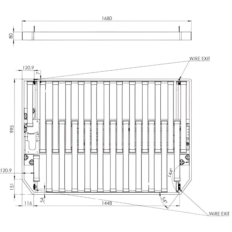 Carbest letto basculante disegno tecnico misure