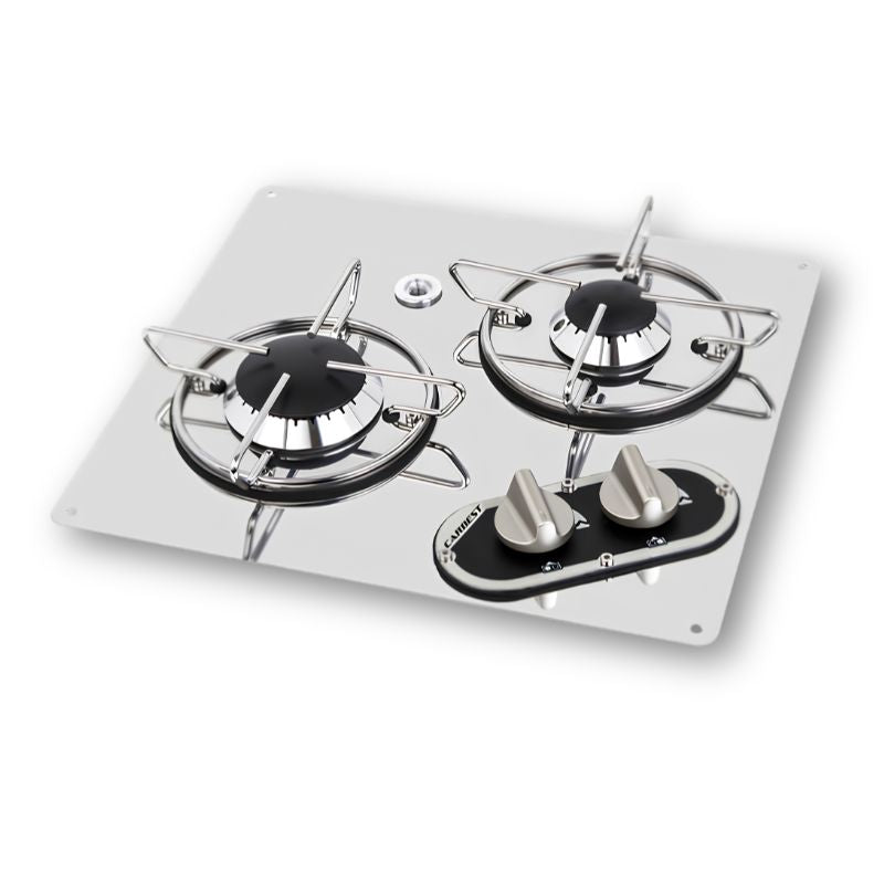 Carbest piano cottura 2 fuochi compatto in acciaio inox