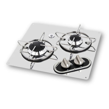 Carbest piano cottura 2 fuochi compatto in acciaio inox