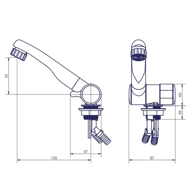 Comet London miscelatore disegno tecnico misure