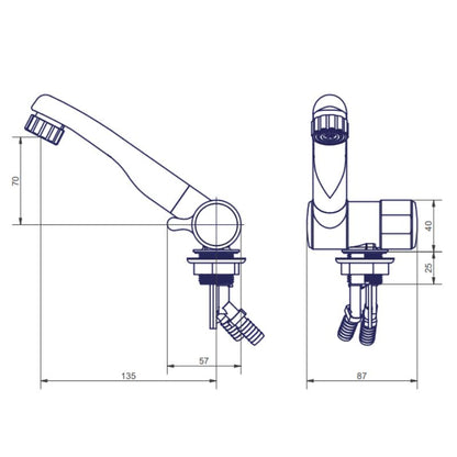 Comet London miscelatore disegno tecnico misure