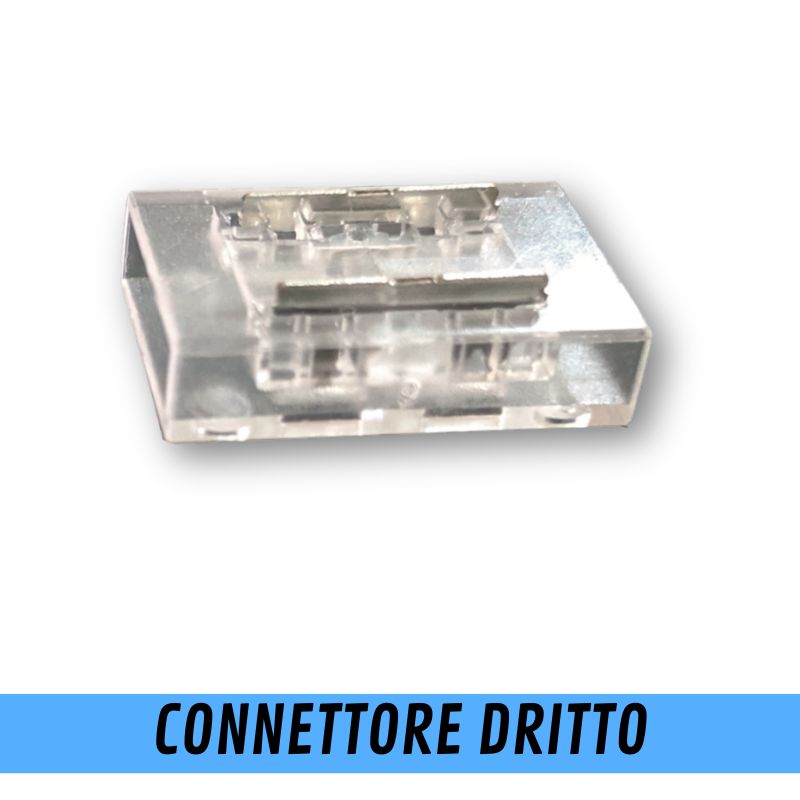 Connettore dritto piatto per strisce LED 12V (DC)