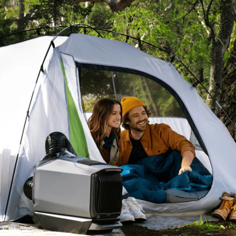 EcoFlow Wave 3 in uso con tenda