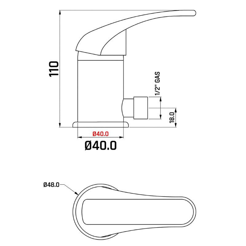 Elka Barby 2036 miscelatore doccia disegno tecnico misure
