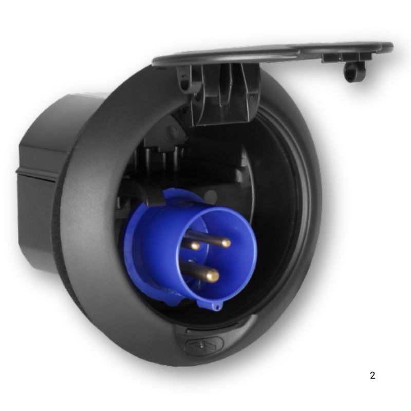 FAP Orus presa esterna 220V CEE nera