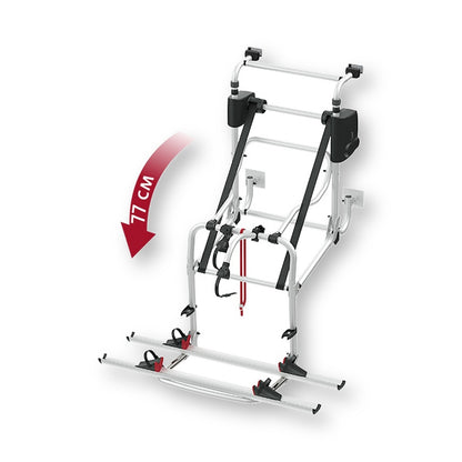 Fiamma Carry-Bike Motor Lift 77 argento con mensola abbassabile 77cm