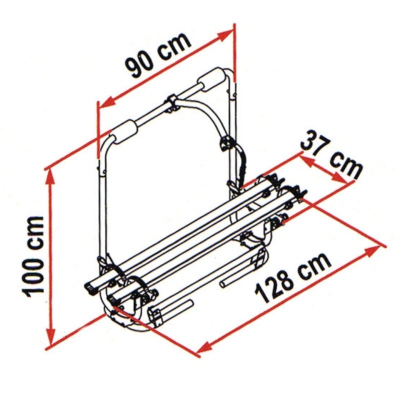 Fiamma Carry Bike Caravan XL A PRO 200 disegno tecnico misure