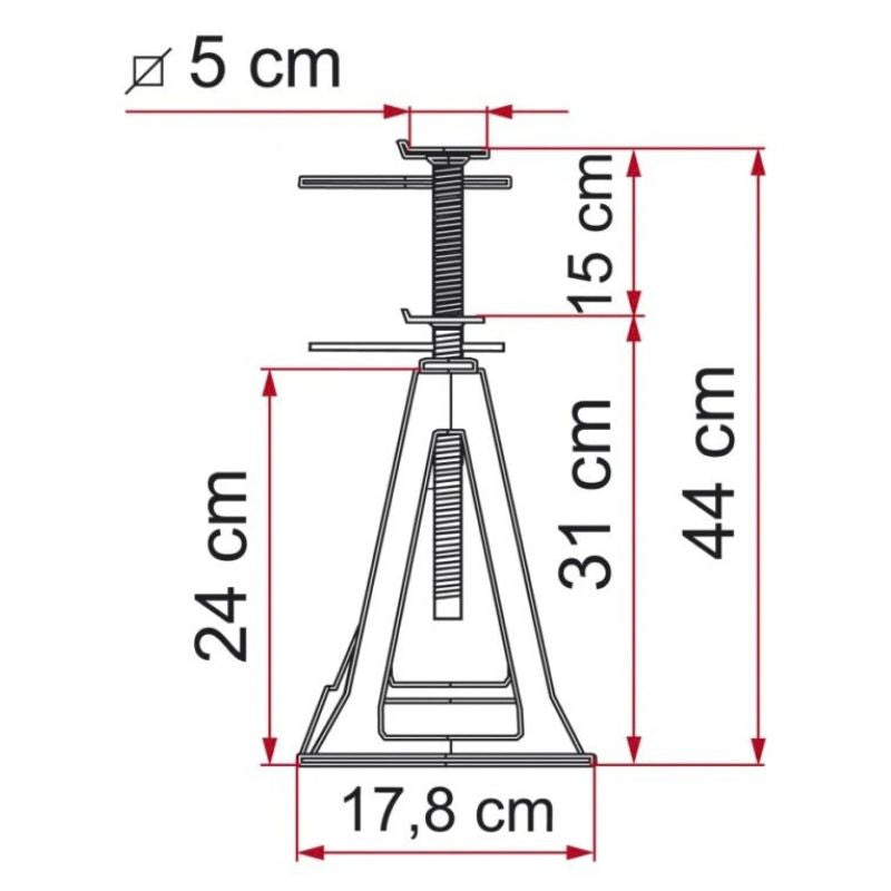 Fiamma Plastic Jacks disegno tecnico misure