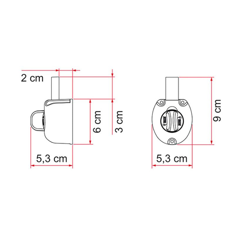 Fiamma Safe Door Guardian disegno tecnico misure