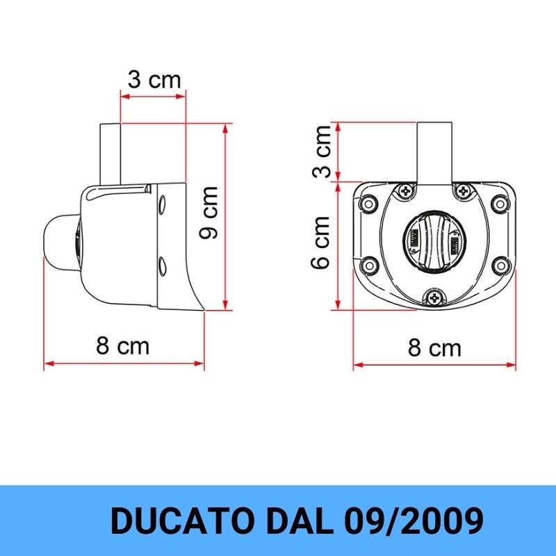 Fiamma Safe Door Guardian per Fiat Ducato disegno tecnico misure