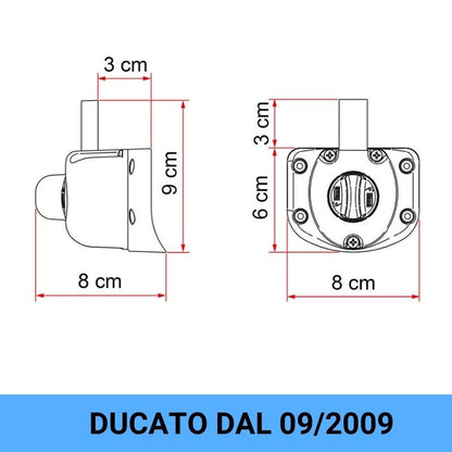 Fiamma Safe Door Guardian per Fiat Ducato disegno tecnico misure