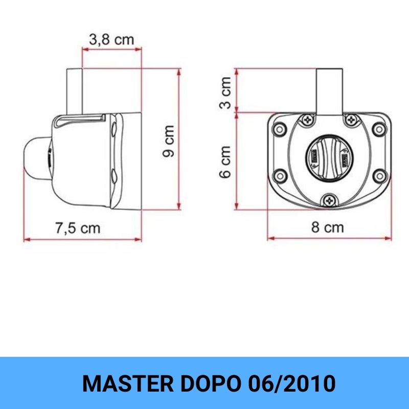 Fiamma Safe Door Guardian per Renault Master dal 06-2010 disegno tecnico misure