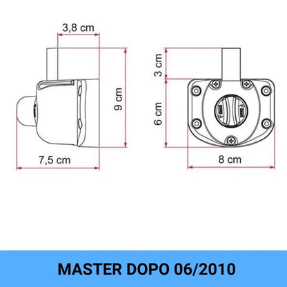 Fiamma Safe Door Guardian per Renault Master dal 06-2010 disegno tecnico misure
