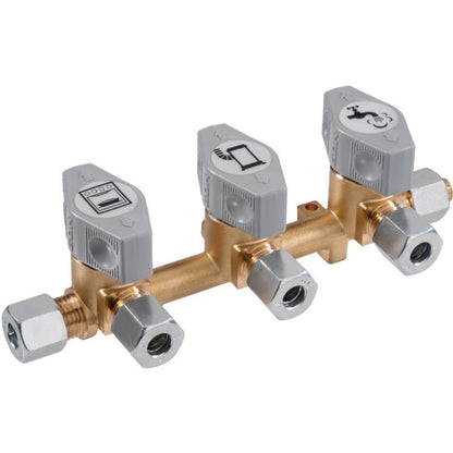 GOK rubinetto utenze gas a tre vie per tubi in rame